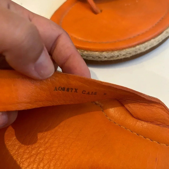 . Ermenegildo Zegna mens orange sandals sz 9 main image 4